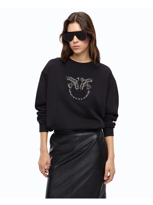 Felpa con logo Love Birds gioiello PINKO | 100534A3JQ/Z99